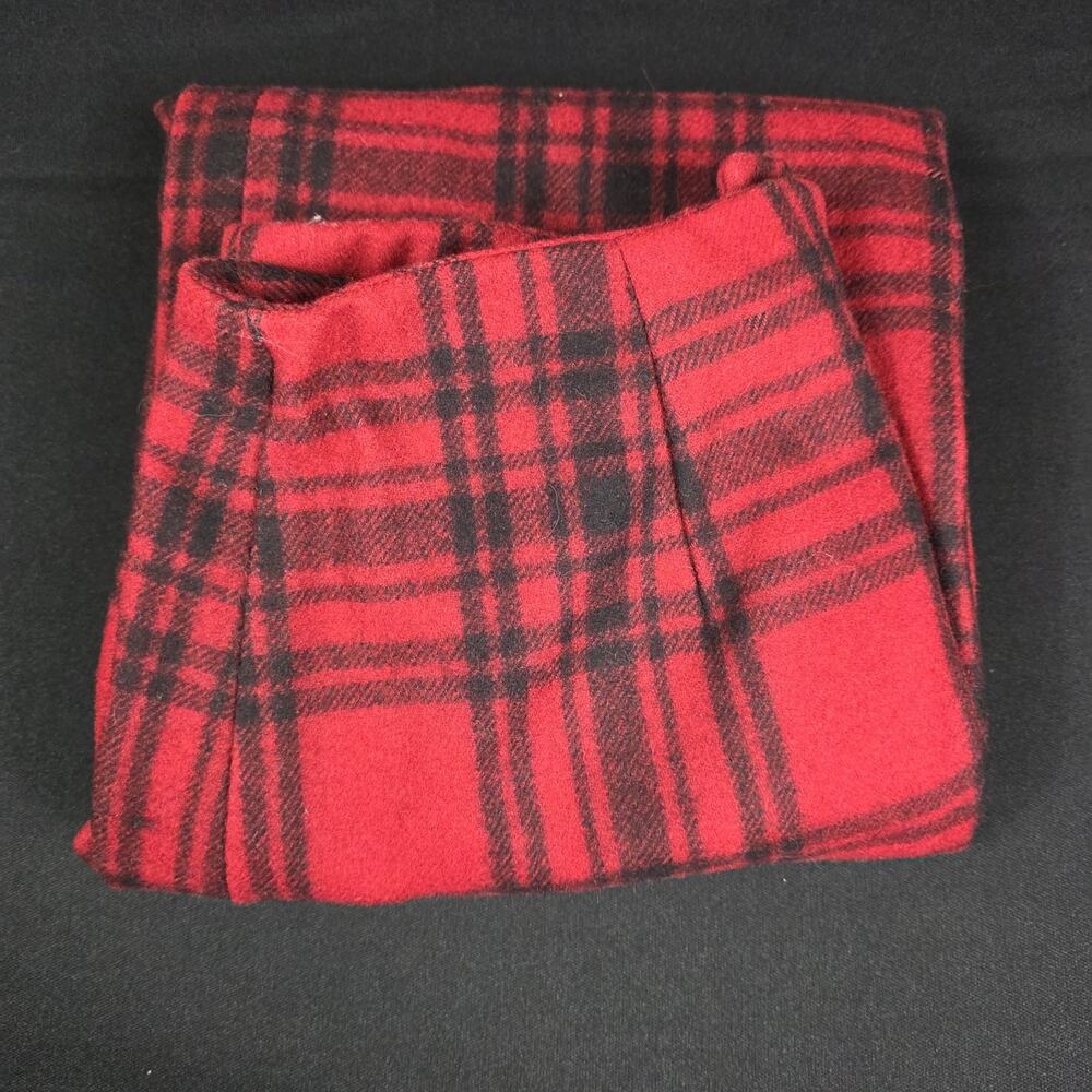 FIELD FG GEAR Women's Size 8 Red Black Plaid Wool Blend Long Maxi Wrap Skirt